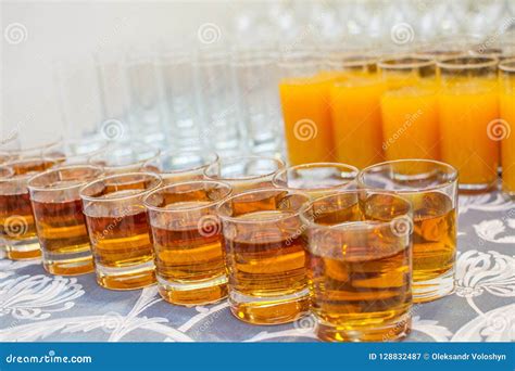 Food Background Many Glasses With Juice On Buffet Table Stock Image Image Of Cafe Catering