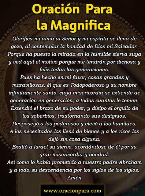 Oración Para La Magnífica Magnificat Canto Original De Protección
