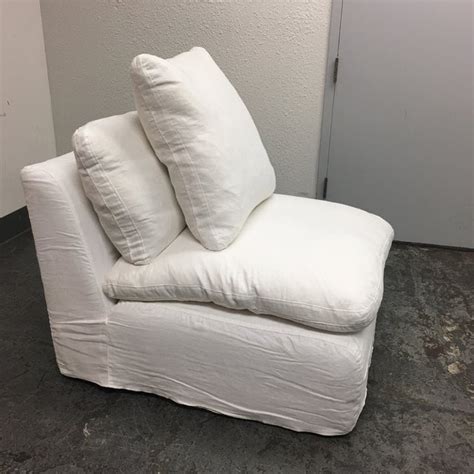 Do you love the rh look but want to save some money achieving it? Restoration Hardware White Linen Armless Cloud Chair ...