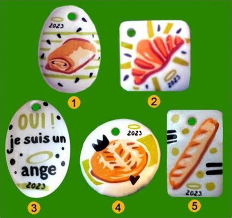 5 fèves pendentifs - Ange (Boulangerie) - 2023 Autres / Loisirs