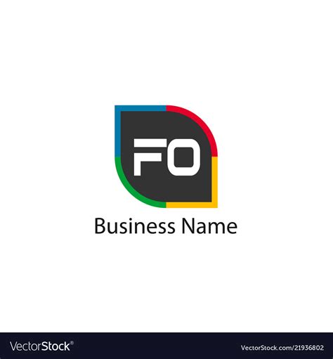 Initial Letter Fo Logo Template Design Royalty Free Vector