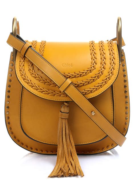 Lyst Chloé Hudson Small Leather Cross Body Bag In Yellow