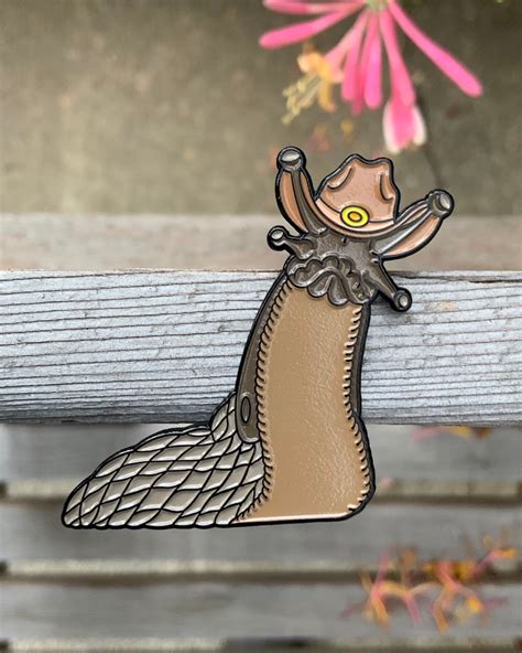 Slug Wearing A Cowboy Hat Soft Enamel Pin Ridiculous Cute Etsy