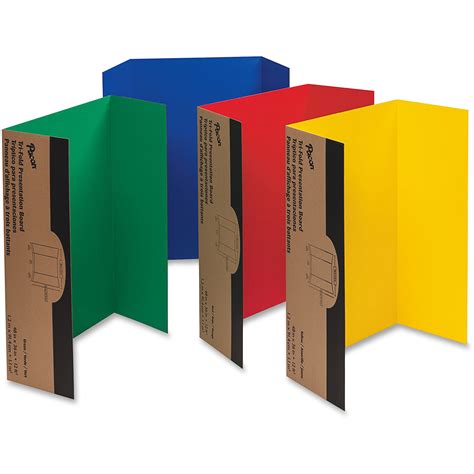 Pacon Tri Fold Display Boards 48 X 36 Assorted Colors 24carton