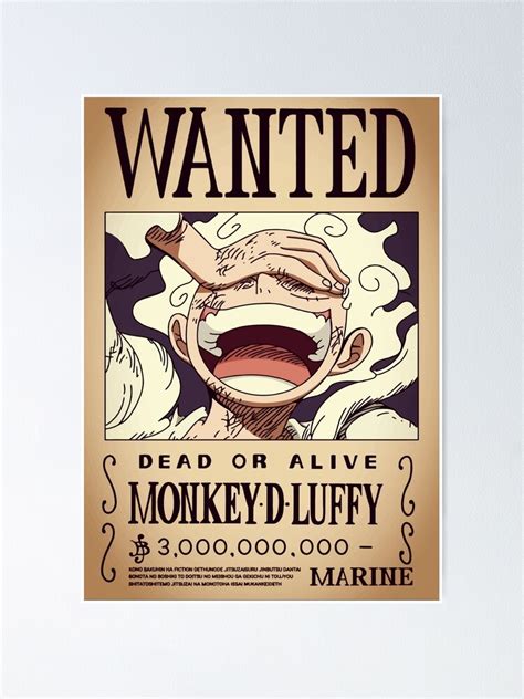 Luffy Gear 5 Bounty Joyboy Poster For Sale By Animebrands Redbubble