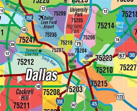 Dallas Fort Worth Zip Code Map Zip Codes Colorized Otto Maps 8bb