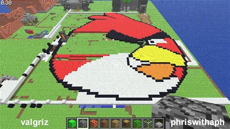 Minecraft Angry Birds Pixel Art Youtube
