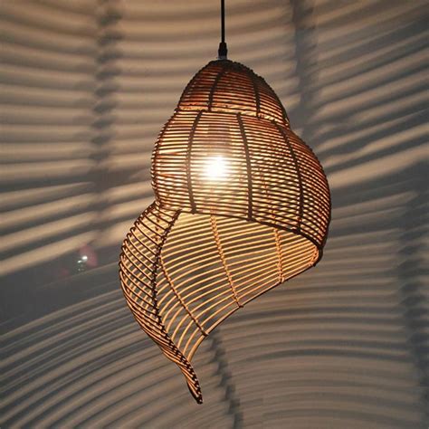 Unique Weaved Rattan Pendant Hanging Light Wicker Lamp Shade Wicker