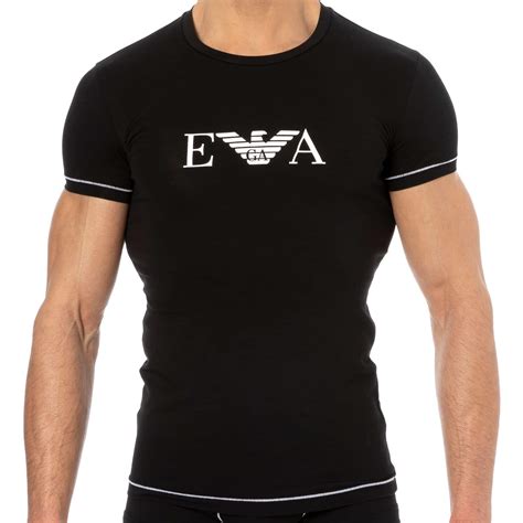 Emporio Armani Iconic Waistband Cotton T Shirt Black
