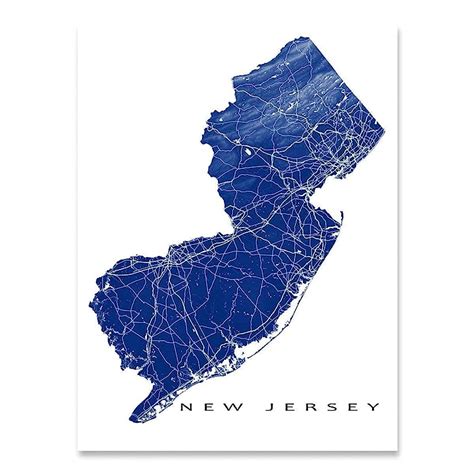 Amazon Com New Jersey Map Poster X New Jersey Art Wall Decor