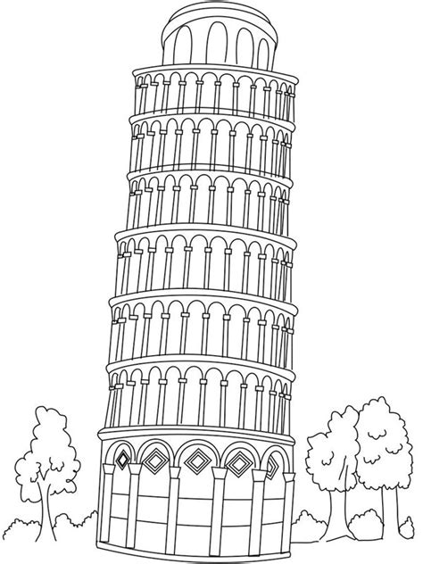 Italie Toren Van Pisa Tekening englshlulu