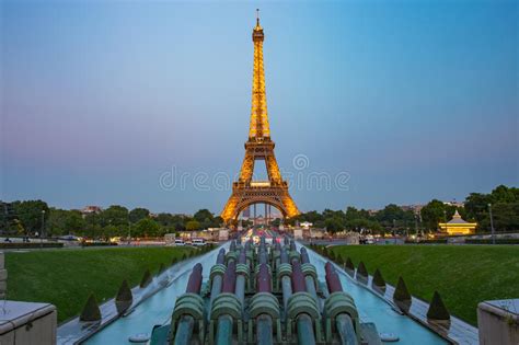 Twilight View Of Eiffel Tower In Paris France Editorial Photo Image