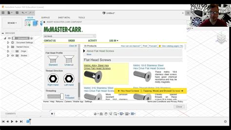 Fusion 360 Standard Component Library Youtube