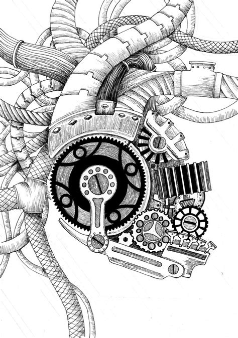 Pin By Jade Lin On Vanity Mechanical Art Steampunk Drawing Bike Art