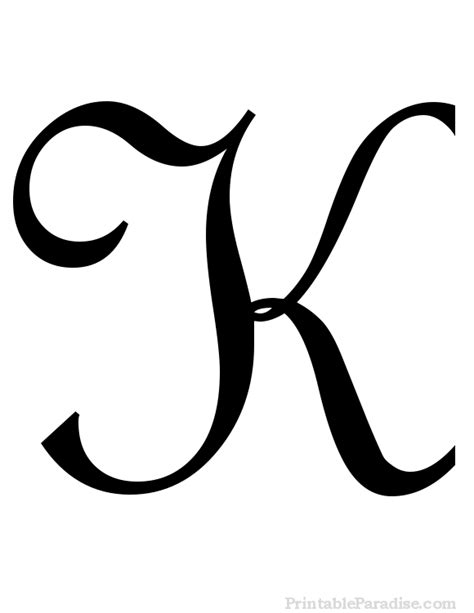 Cursive Letter K Calligraphy