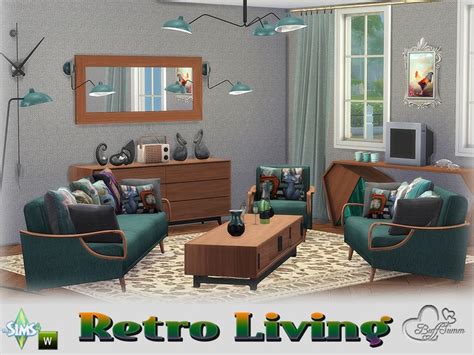 Buffsumm S Retro Livingroom Sims Cc Furniture Living Rooms Retro