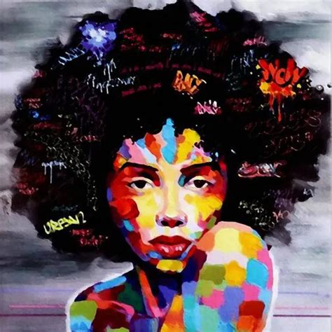hd print african american black abstract portrait wall art canvas afro women poster canvas