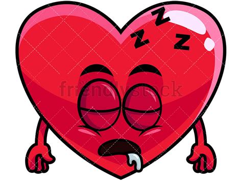 Sleeping Heart Emoji Cartoon Vector Clipart Friendlystock