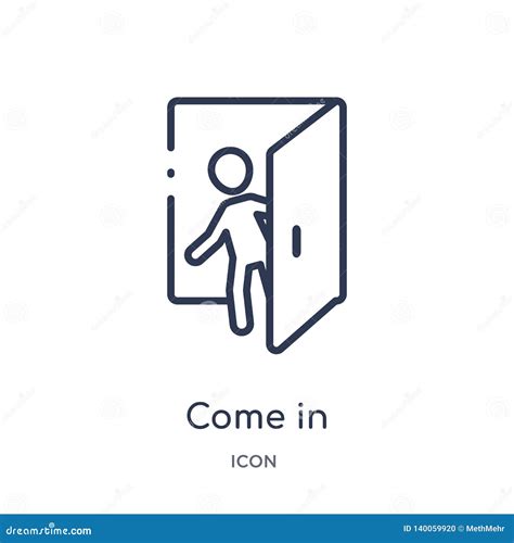 Linear Come In Icon From Humans Outline Collection Thin Line Come In