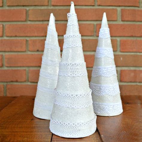 Turn Paper Mache Cones Into Glittering Christmas Trees With Glass