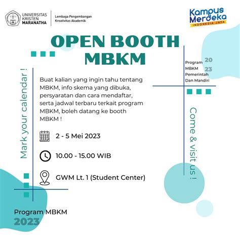 Open Booth Mbkm Universitas Kristen Maranatha Fakultas Teknologi