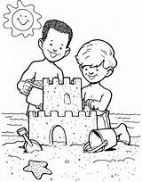 Sand Sandcastle Castle Coloring Boys Drawing Clipart Create Cliparts Getdrawings Library Colornimbus sketch template