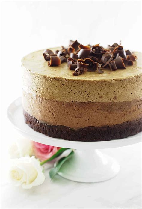 Triple chocolate mousse cake recipe. Chocolate Amaretto-Espresso Mousse Cake - Savor the Best