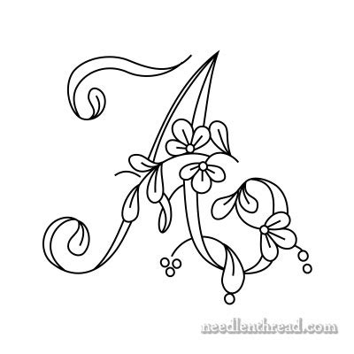 Download Floral Script Monogram for Embroidery - A-D - NeedlenThread.com