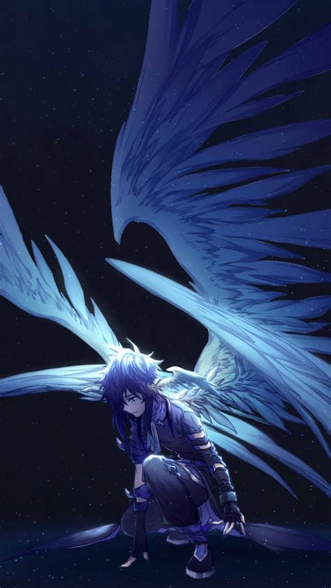 Download 720x1280 Wallpaper Dark Big Wings Angel Fantasy Anime Samsung Galaxy Mini S3 S5