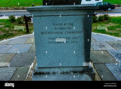 The William Bradford Memorial in Plymouth, MA. William Bradford was the