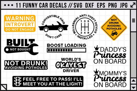 Funny Car Decals Svg 11 Car Stickers