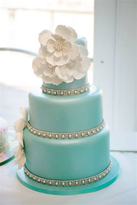 Gorgeous Tiffany Blue Wedding Cake Photo Claire Marika Photography Fondant Wedding Cakes Cool