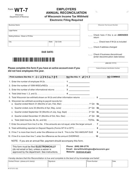 Wisconsin Wt 7 Tax Form ≡ Fill Out Printable Pdf Forms Online