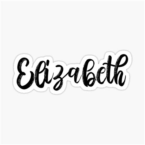 Elizabeth Name Sticker By The College Gal Redbubble