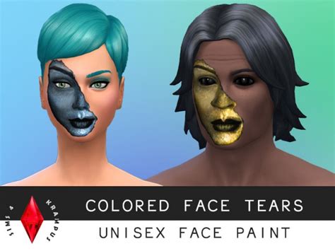 Colored Face Tears Sims 4 Facepaint