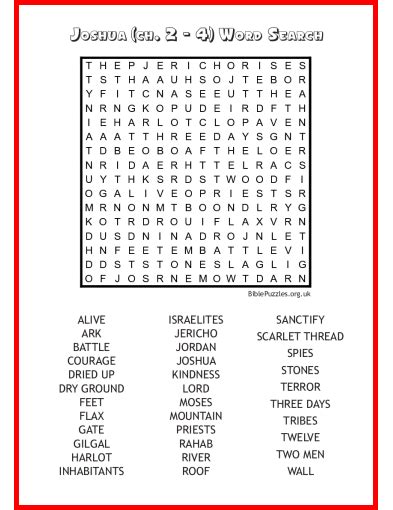Printable Childrens Bible Word Search Puzzles That Are