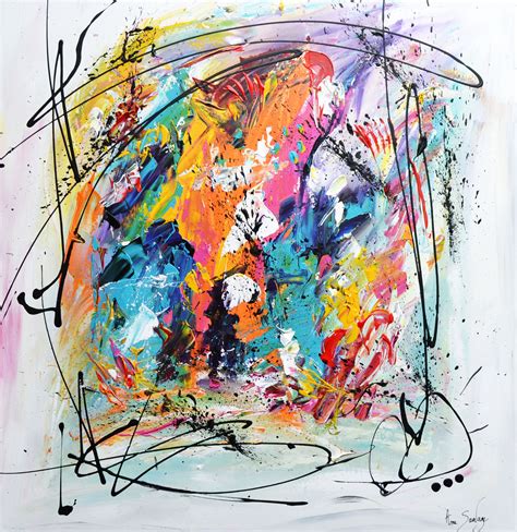 Tableau Multicolore Abstrait Dartiste Peintre Moderne Ame Sauvage