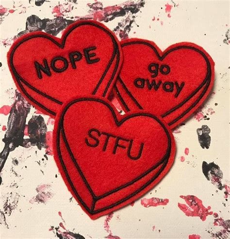 Sarcastic Valentine Patch Mean Valentine Nope Heart Patch Etsy In