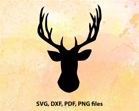 Free Reindeer Head Svg File - Buck Head Deer Hunting Monogram Split SVG