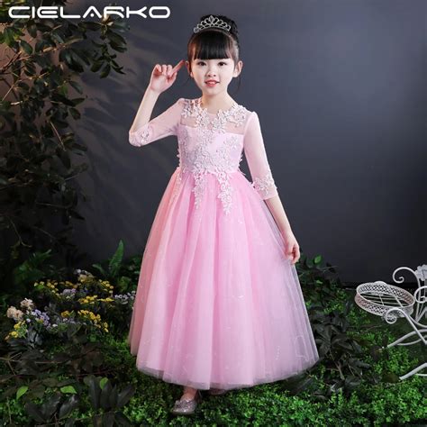 Cielarko Girls Long Dress Autumn Long Sleeve Princess Party Dresses