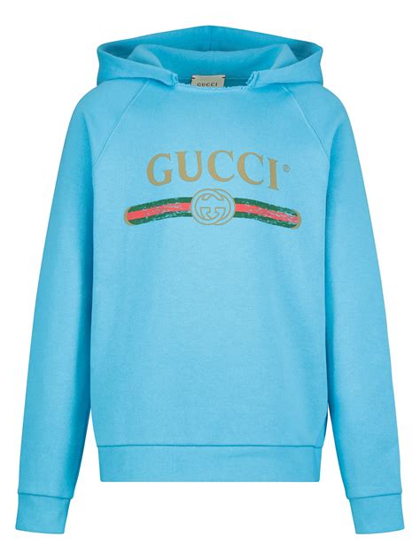 Gucci Hoodie Blue For Boys
