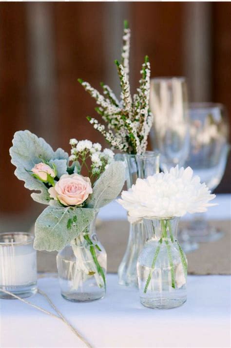 Mixed Bud Vase Centerpieces Wedding Pinterest Wedding Table