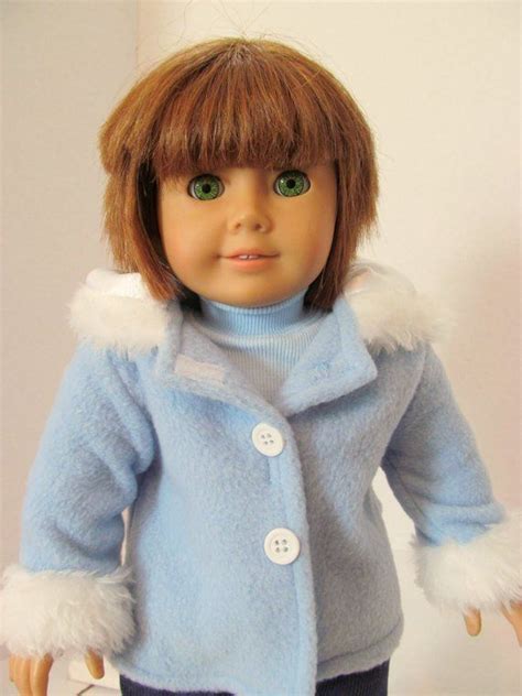 fleece fur trimmed hooded coat american girl doll clothes etsy doll clothes american girl