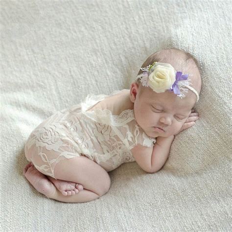White Lace Romper Baby Girl Newborn Photography Props Infant Lace