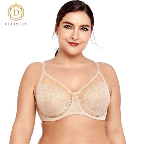 delimira women s sheer lace unlined full cup underwire bra full figure plus size bra bras