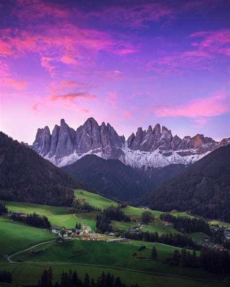 Sunrise Over Val Di Funes Italy Mostbeautiful