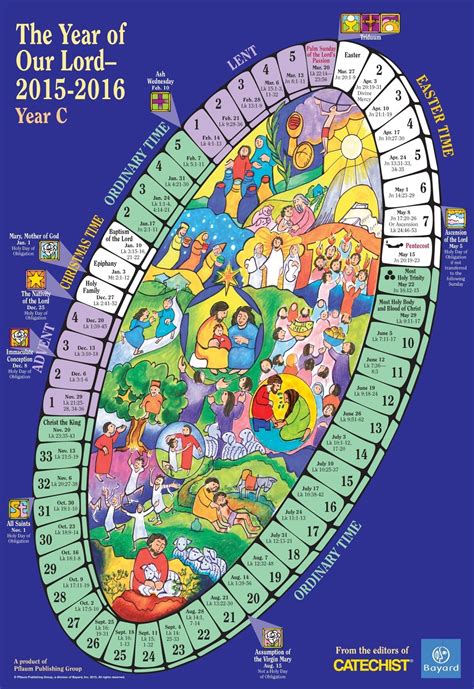 Printable Liturgical Calendar Wheel Catholic School C
