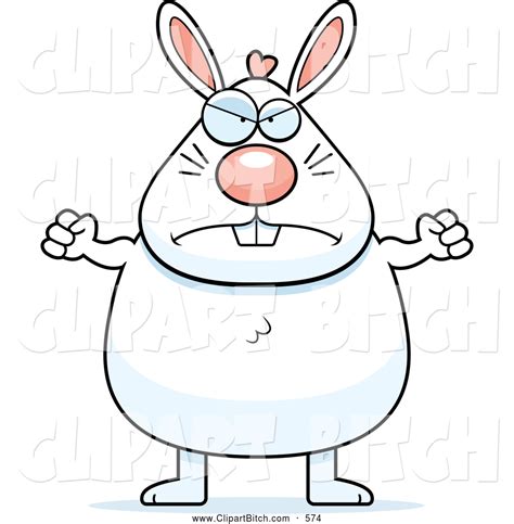Clip Vector Cartoon Art Of A Frowning Mad Rabbit With Arms Out By Cory