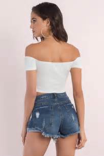 Cute Ivory Crop Top Off Shoulder Top White Top Ivory Crop Top