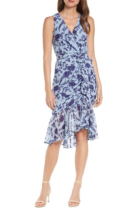eliza j floral ruched chiffon faux wrap dress available at nordstrom floral chiffon maxi